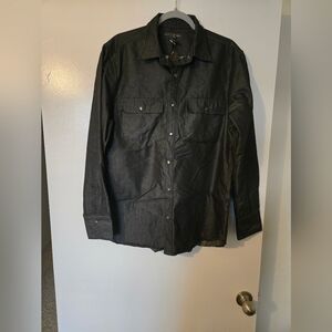 Banana Republic Black Snap Button-Up Shirt